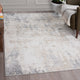 Spokane Contemporary Abstract Gray & Cream Rectangle Area Rug, 5'x7'