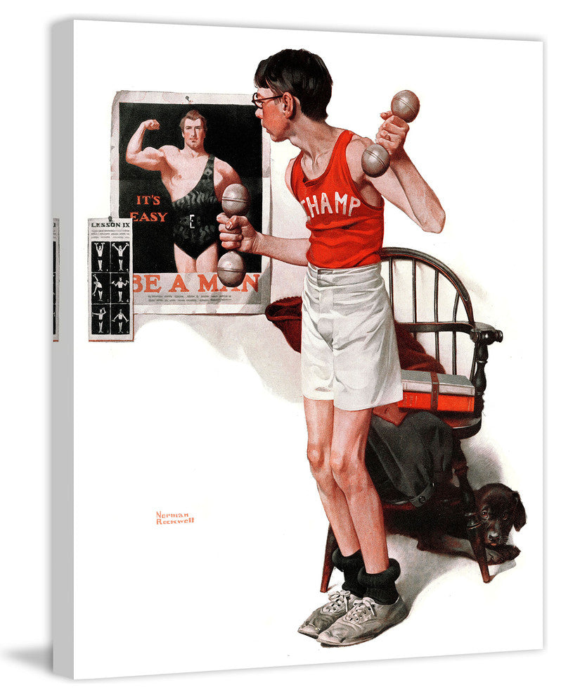 "Champ" Painting Print on Canvas by Norman Rockwell