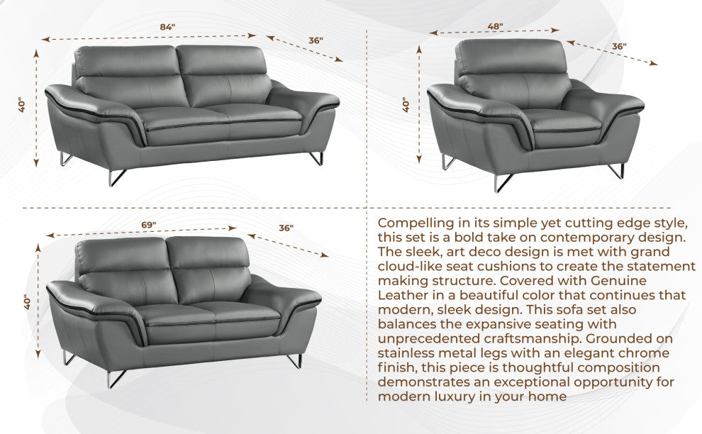 Giuliano Contemporary Premium Leather Match Chair Brown