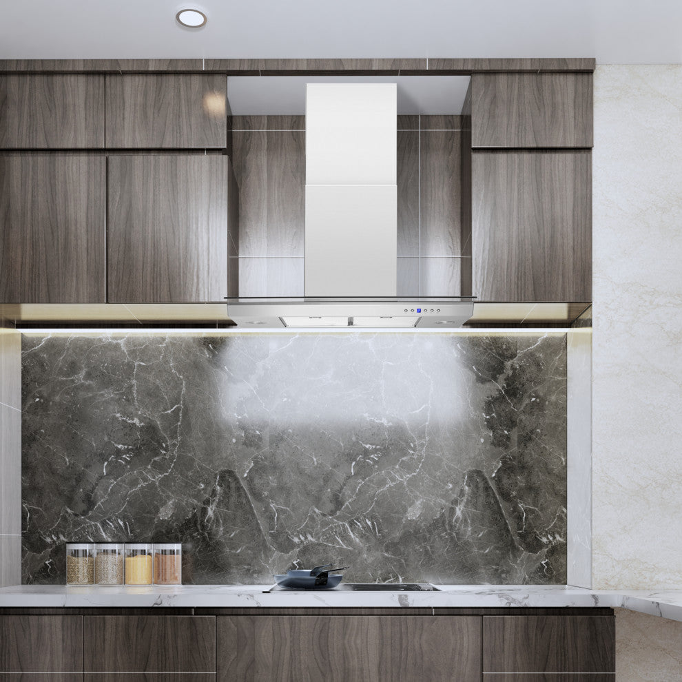 Blue Ocean 30" RHKC Tempered Glass Stainless Steel Wall Mount Kitchen Range Hood