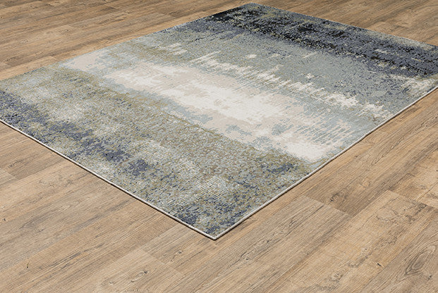 Oriental Weavers Caravan Blue and Green 9'10"x12'10" Indoor Rug