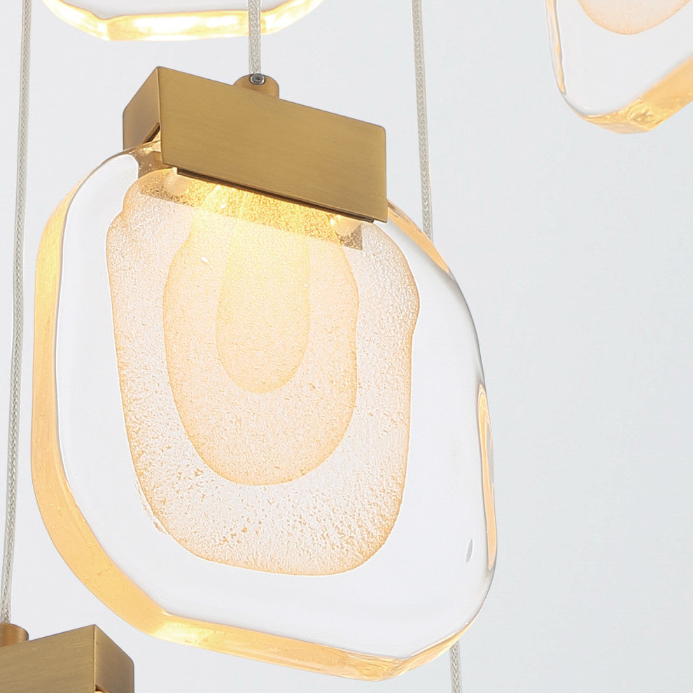 Contemporary Chandelier, Gold