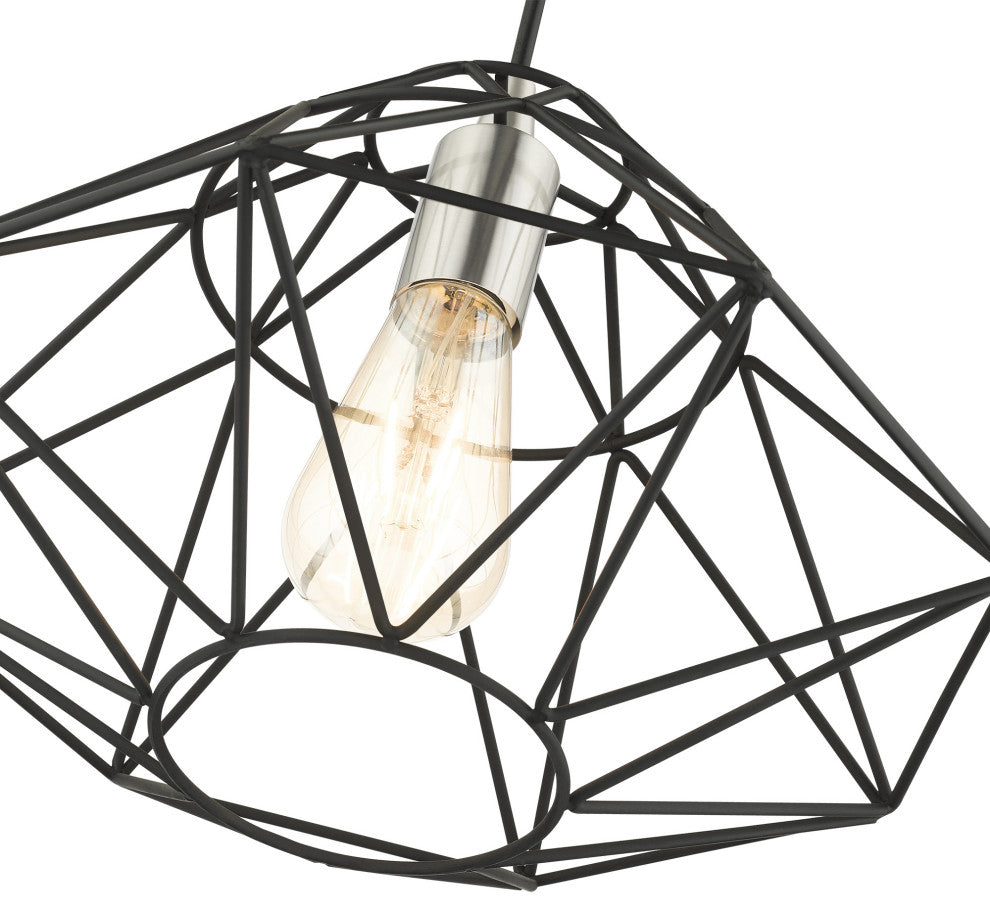 Black Geometric, Farmhouse, Industrial, Abstract, Rustic Pendant