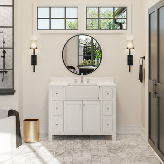Yorkshire 42" Bathroom Vanity, White, Engineered Marble