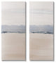 Abstract Nautical Shoreline Landscape Blue Beige Horizon,13 x 30