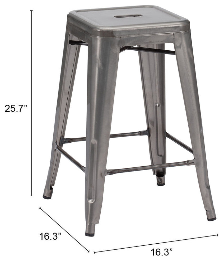 Marius Counter Stool, Set of 2 Gunmetal