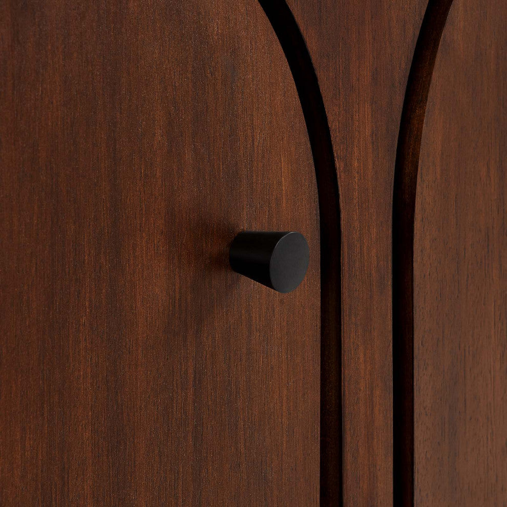 Appia 3-Door Arched Door Sideboard Storage Cabinet - Walnut