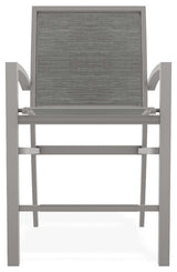 Kendall Sling Balcony Height Stackable Outdoor Stool, Sicily/Warm Gray