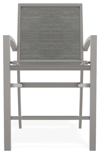 Kendall Sling Balcony Height Stackable Outdoor Stool, Sicily/Warm Gray