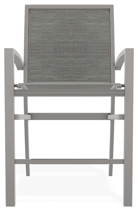 Kendall Sling Balcony Height Stackable Outdoor Stool, Sicily/Warm Gray