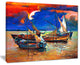 "Fishing Boats Under Blue Sky" Canvas Print