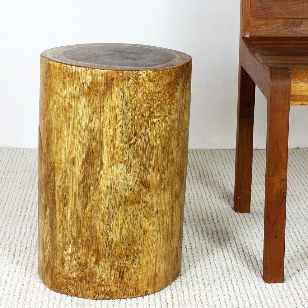 Haussmann Wood Stump Stool or Stand 11-14 in DIA x 18 in H Walnut Oil