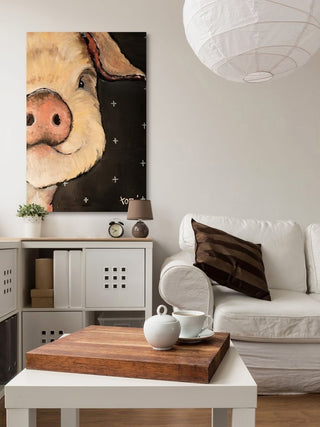 "Pigshot" Painting Print on Wrapped Canvas, 20"x30"