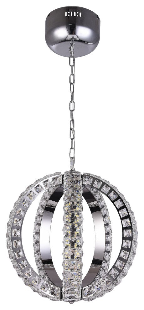 Orb Stainless Steel Frame LED Light With Clear Crystal Detailing