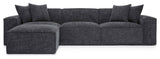 Mindy Chenille Basketweave Modular Sectional, Charcoal