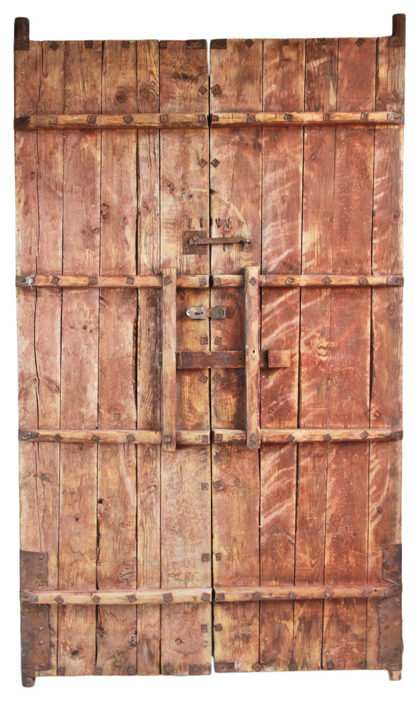 Consigned Vintage Chinese Wood & Iron Door