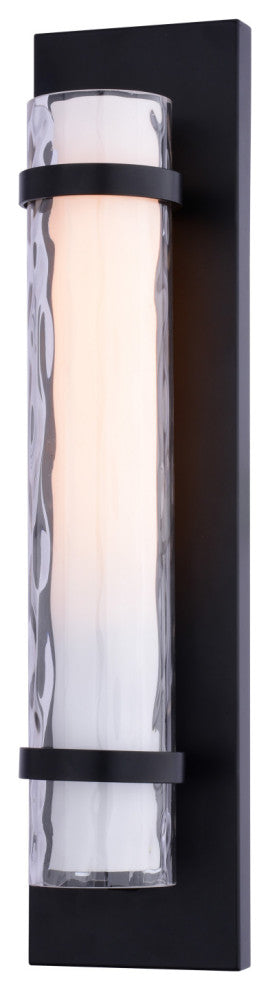 Vilo 4.5-in W 1 Light Matte Black Wall Sconce Light with Full Backplate, Matte Black, 4.5"wx18.5"hx4"d