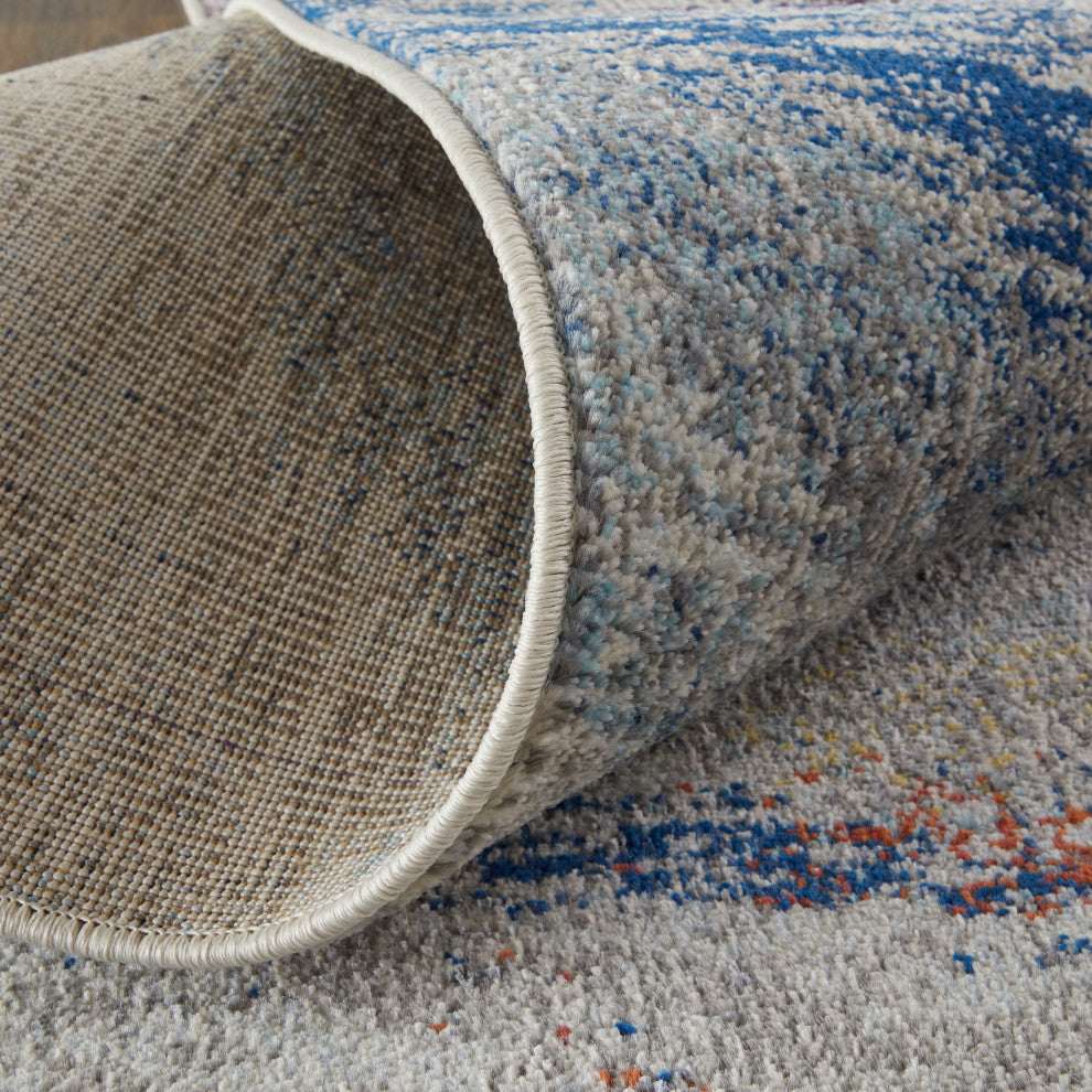 Weave & Wander Adelmo Abstract Contemporary Rug, Multi/Gray, 10'x14'