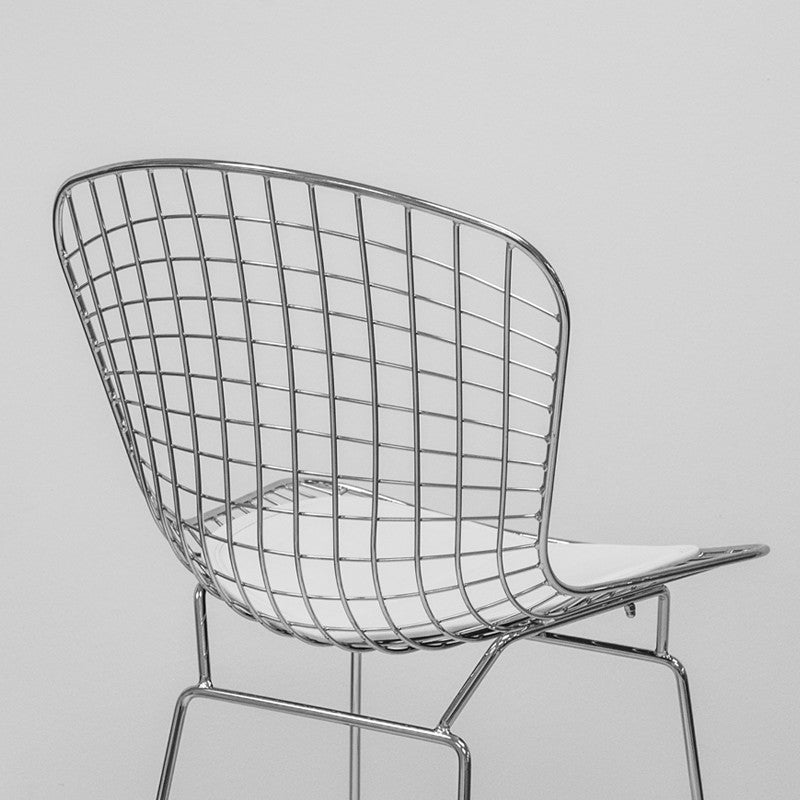EZ Mod Chrome Wire Barstool, Pad: White