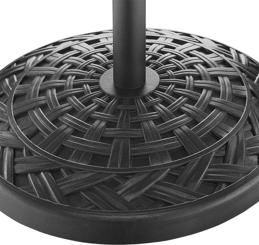 Cross Weave Round Umbrella Base, Black