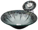 The Credere Artsy Hand Painted Textured Glass Bath Sink Combo Faucet and Drain, Chrome