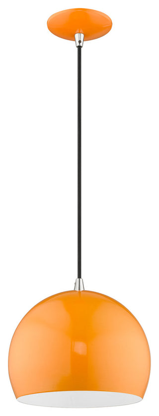 Livex Lighting Shiny Orange 1-Light Mini Pendant