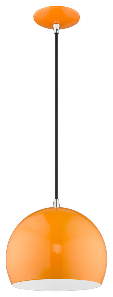 Livex Lighting Shiny Orange 1-Light Mini Pendant