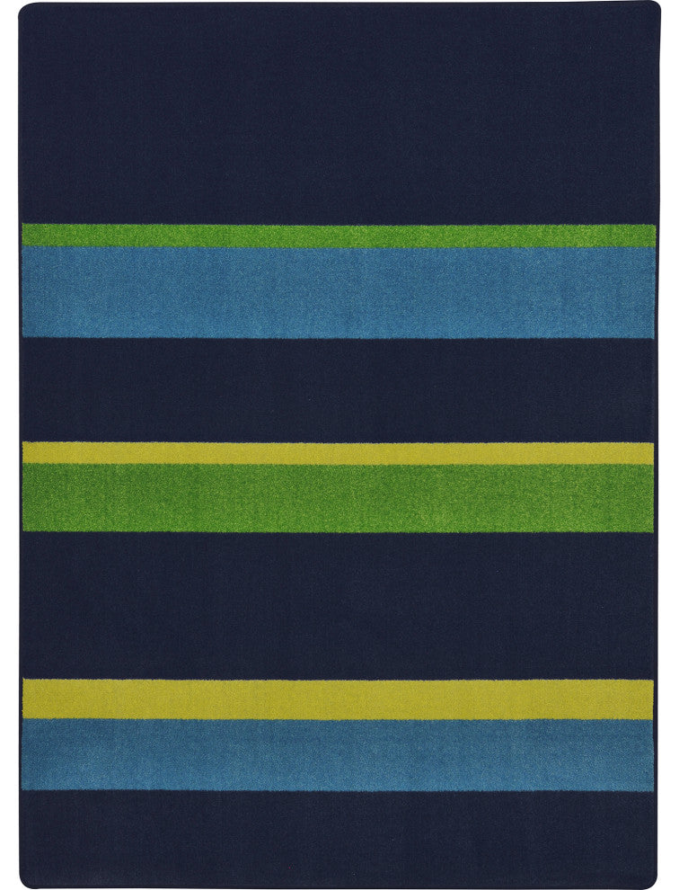 Kid Essentials Rug, Straight and Narrow, Navy, 5'4"x7'8"
