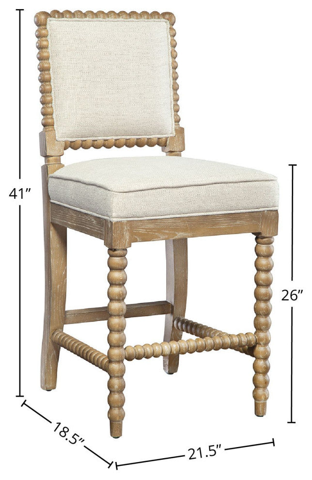 Sara Upholstered Counter Stool, Neutral