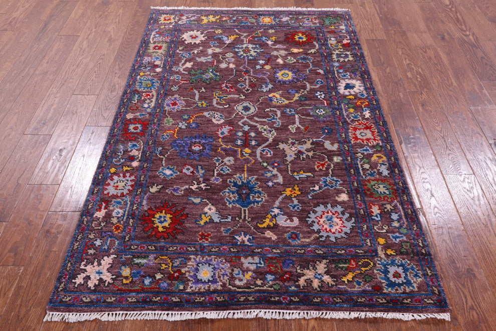 4' 1" X 6' 4" Turkish Oushak Handmade Wool Rug - Q15893