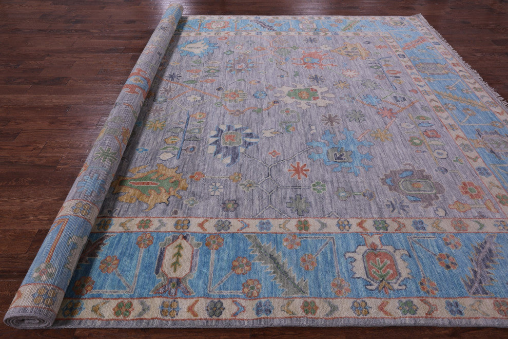 Turkish Oushak Hand-Knotted Wool Rug 10' 1" X 13' 7" - Q14942