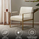 Martha Stewart Jayco Modern Metal Base Lounge Accent Chair, Ivory/Antique Gold