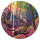 Autumn Morning In Mystical Woods, Landscape Art Disc Metal Artwork, 11"
