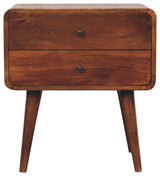 Large Curved Chestnut Bedside