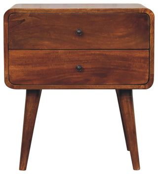 Large Curved Chestnut Bedside