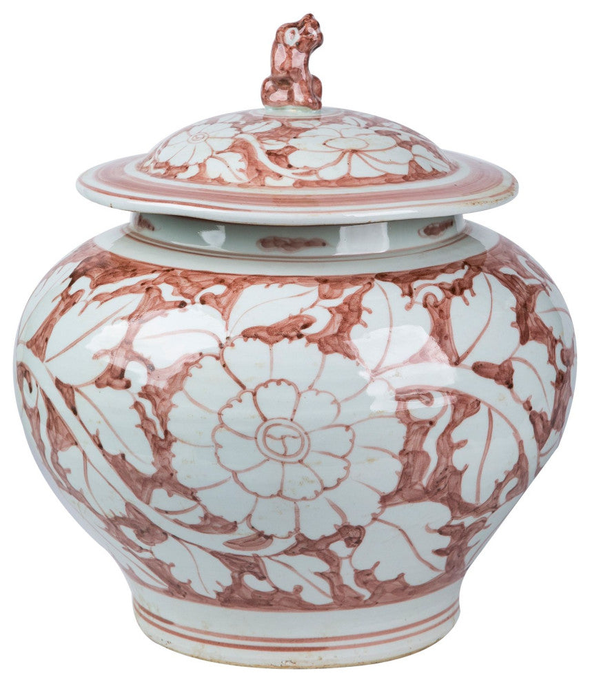 Moka Peony Foo Dog Lid Jar