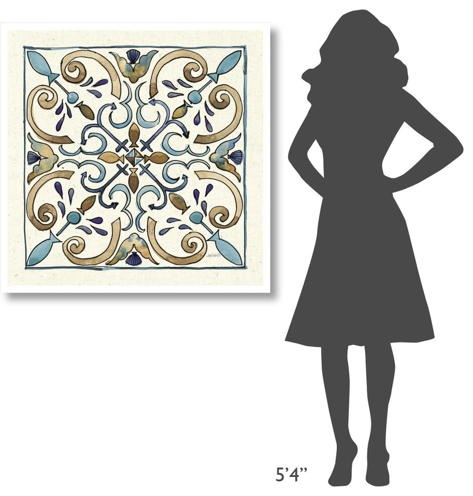 "Coastal Breeze Tile I" Digital Paper Print by Anne Tavoletti, 38"x38"