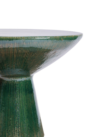 Sunburst Ceramic Round Patio Accent Table