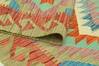 Sangat Flatweave Boran Brown/Lt. Green Rug, 4'0 x 6'0