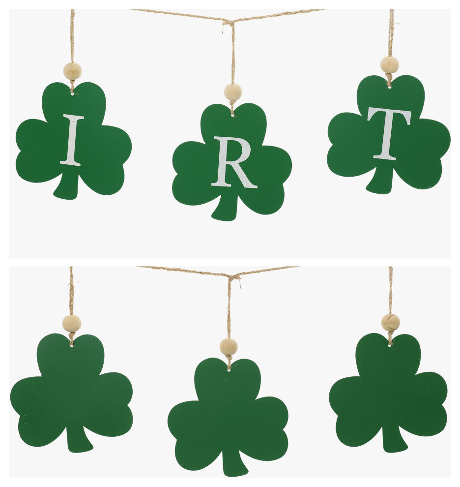6' Metal Shamrocks Garland