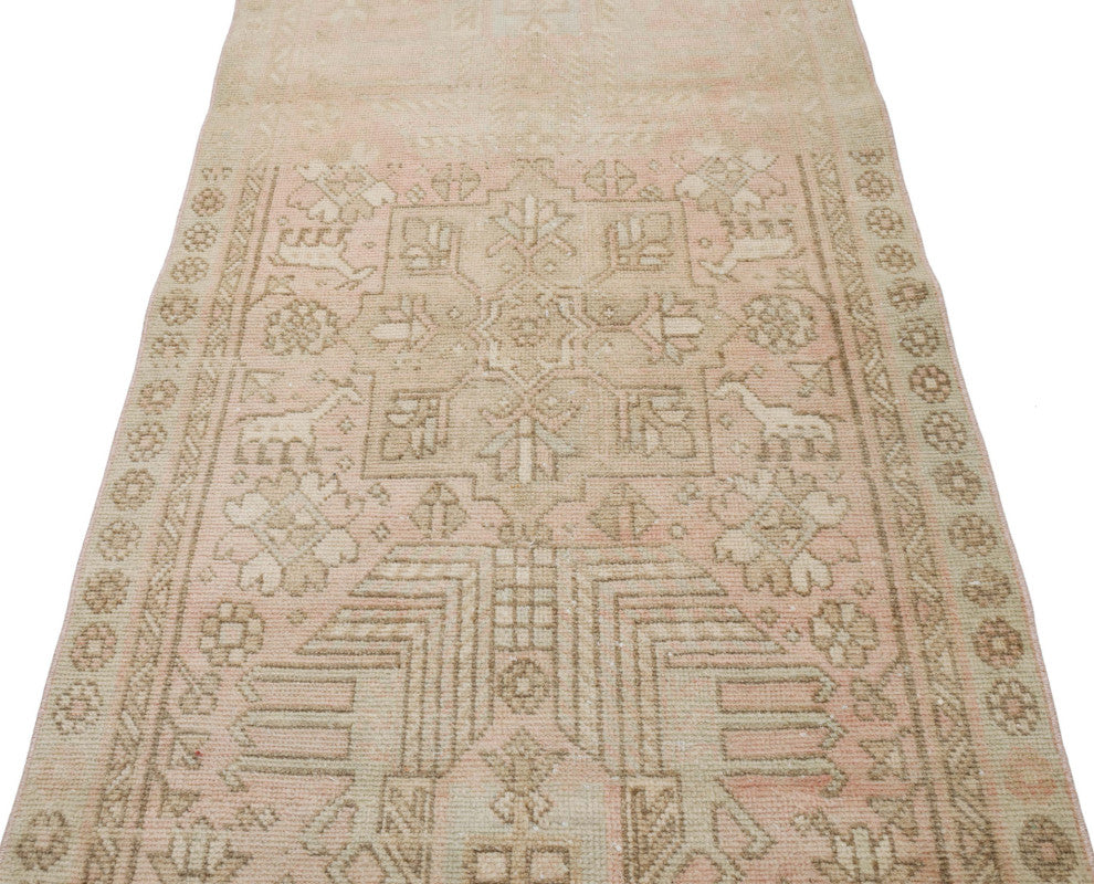 Vintage Oriental Hand-Knotted Runner - 3' 1" x 12' 2" (37 in. x 146 in.)