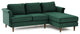 Porter Forest Green Velvet Sectional RAF