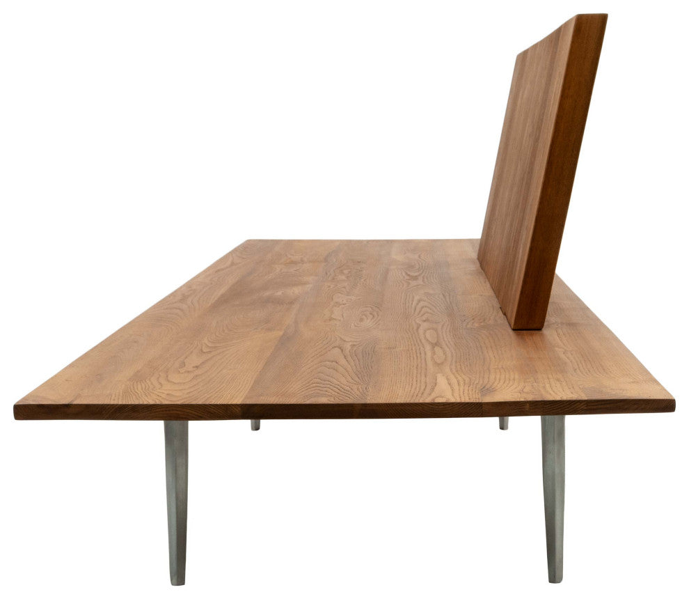 Solid Chestnut Wood Sofa with Sand Cast Aluminium Legs 31"x102"x36"