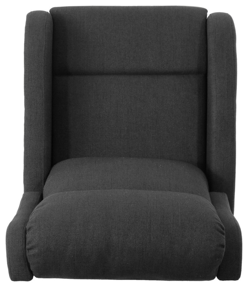 GDF Studio Ava Fabric Rocking Recliner, Dark Gray/Black