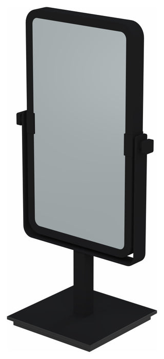 Rectangular Free Standing Mirror With 3X and 1X Magnification, Matte Black