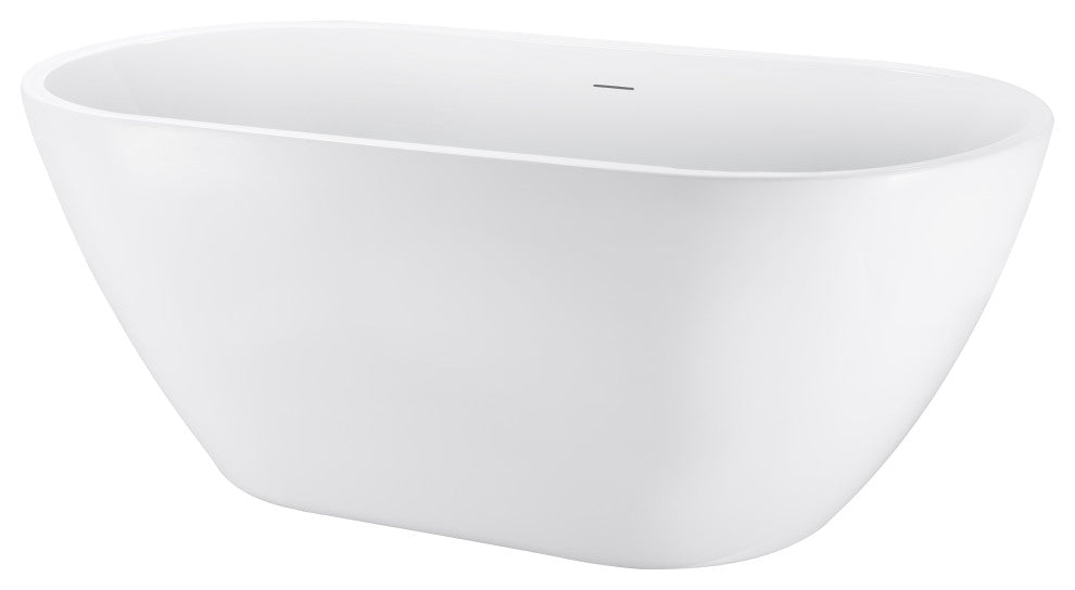 Mokleba 62-in Freestanding Full Immerse Bathtub with Drain and Overflow