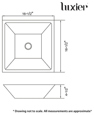 Luxier CS-006 Flat Square Bathroom Ceramic Vessel Sink Art Basin in White