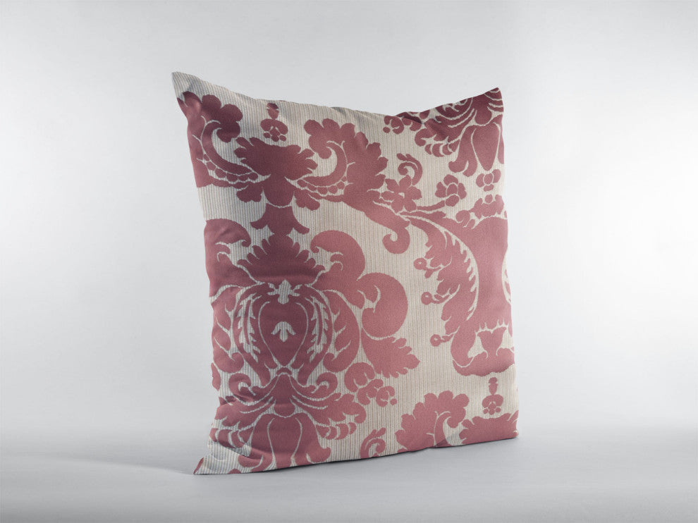 Sacred Shield Red and Beige Luxury Throw Pillow, 18"x18"
