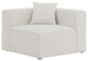 Cube Upholstered Modular Component, Cream, Linen Texured Fabric, Corner Chair