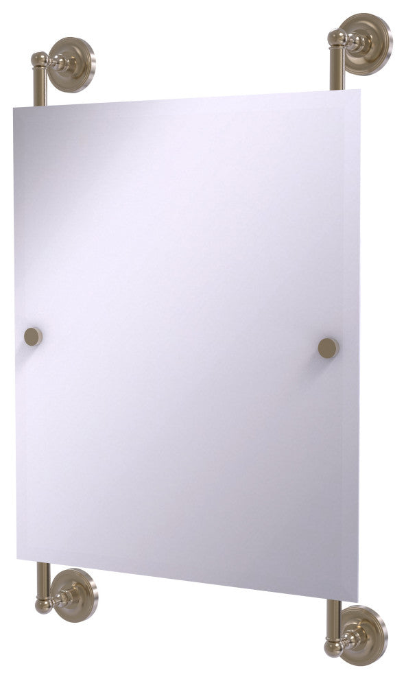 Prestige Regal Rectangular Frameless Rail Mounted Mirror, Antique Pewter